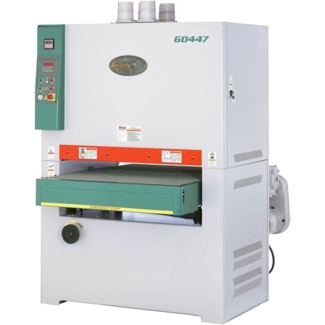 Grizzly Industrial 37in. 20 HP 3-Phase Double Head Wide-Belt Sander