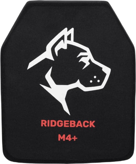 Guard Dog Body Armor Ridgeback Multi Hit Armor Plate 10x12in Level IV+ Multi-Curve w/ Spall Guard Black
