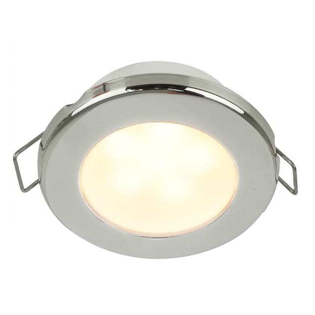 Hella Marine Euroled 75 3in Round Spring Mount Down Led Light Stainless Steel Rim 12v Warm White