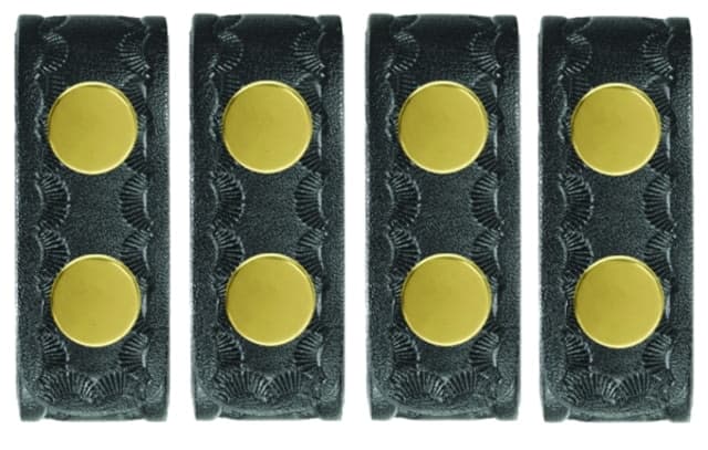 HEROs PRIDE AirTek 15/16 in Belt Keepers 4 Pack Basket Weave Brass Hardware Black