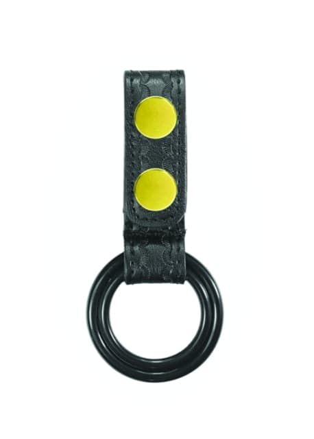 Hero's Pride Heros Pride Airtek C/D-Cell Dual Ring Flashlight Holder W/ Plastic Rings Basket Weave Brass Hardware Black