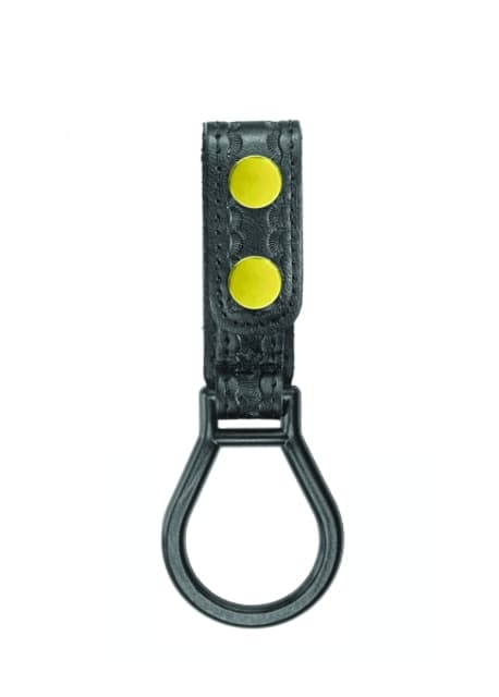 Hero's Pride Heros Pride Airtek D-Cell Ring Flashlight Holder W/ Plastic Holder Basket Weave Brass Hardware Black