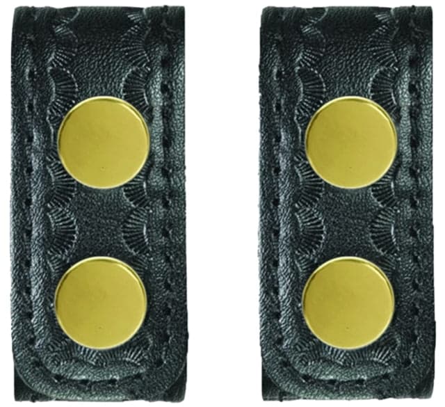 HEROs PRIDE AirTek Deluxe Belt Keepers 1 1/8in 2 Pack Basket Weave Brass Hardware Black
