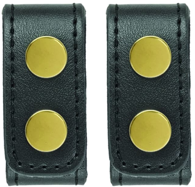 HEROs PRIDE AirTek Deluxe Belt Keepers 1 1/8in 2 Pack Plain Brass Hardware Black