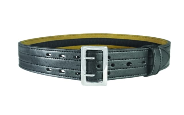 HEROs PRIDE AirTek Sam Browne Hook Lined 2.25in Deluxe Duty Belt Plain Black Nickel Buckle Black 66in Waist