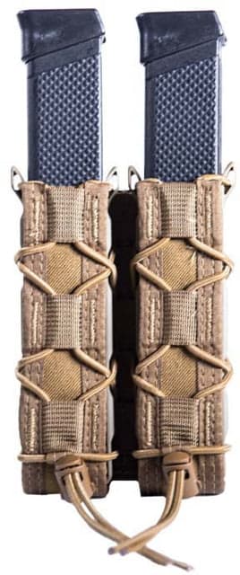 High Speed Gear Double Taco Pistol Magazine Pouch - Extended Coyote Brown