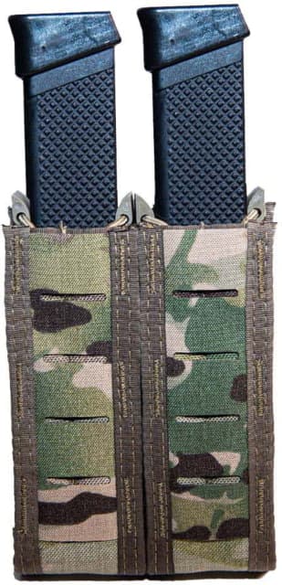 High Speed Gear Duty Double Taco Pistol Magazine Pouch - Extended MultiCam