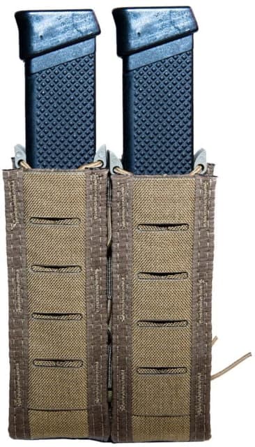 High Speed Gear Duty Double Taco Pistol Magazine Pouch - Extended Coyote Brown