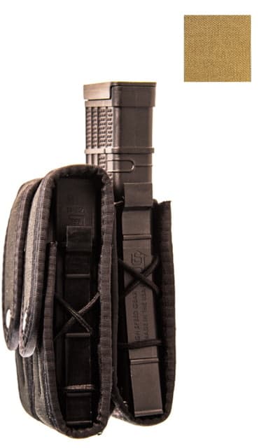 High Speed Gear Duty Double Taco Covered Pistol Pouch w/ Rifle U-Mount Coyote Brown