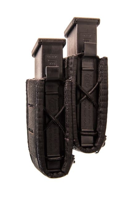 High Speed Gear Duty Staggered Double Pistol Taco U-Mount Pouch Black
