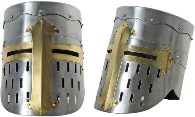 India Made Flat Top Crusader Helmet Carbon steel construction
