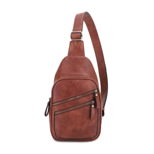 Jessie & James Jeannie Concealed Carry 2 Pocket Sling Bag Brown Br