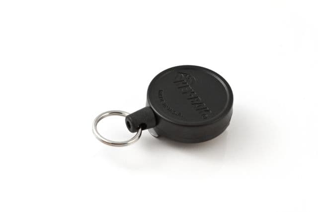 Key-Bak MID6 Mid-Size Retractable Key Reel w/ 36in Polyester Cord Durable Case Steel Swivel Belt Clip Split Ring Black