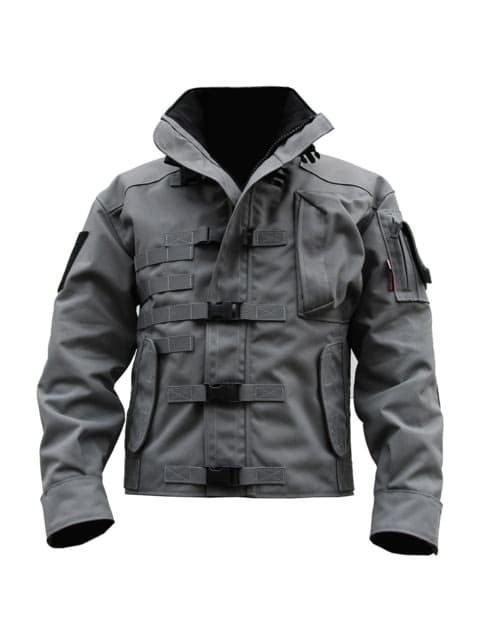 KITANICA Mark I Tactical Jacket - Mens 1000D CORDURA Fabric 8 Pockets Emergency Drag Strap MOLLE Webbing Universal Flashlight Mount Wolf Grey Extra