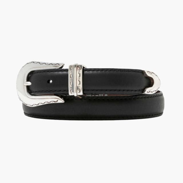 Lejon Magnolia Leather Belt - Women's Black Small