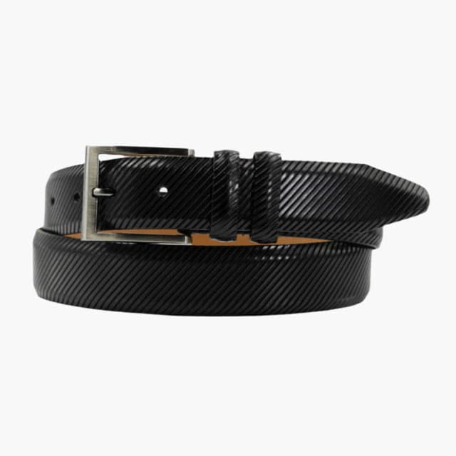 Lejon The Beveled Edge Leather Belt - Men's Black 40