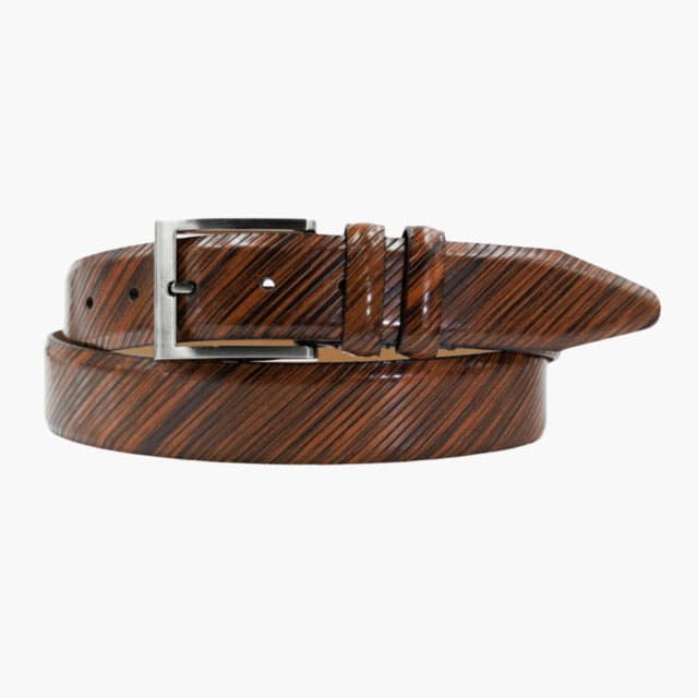 Lejon The Beveled Edge Leather Belt - Men's Brown 40