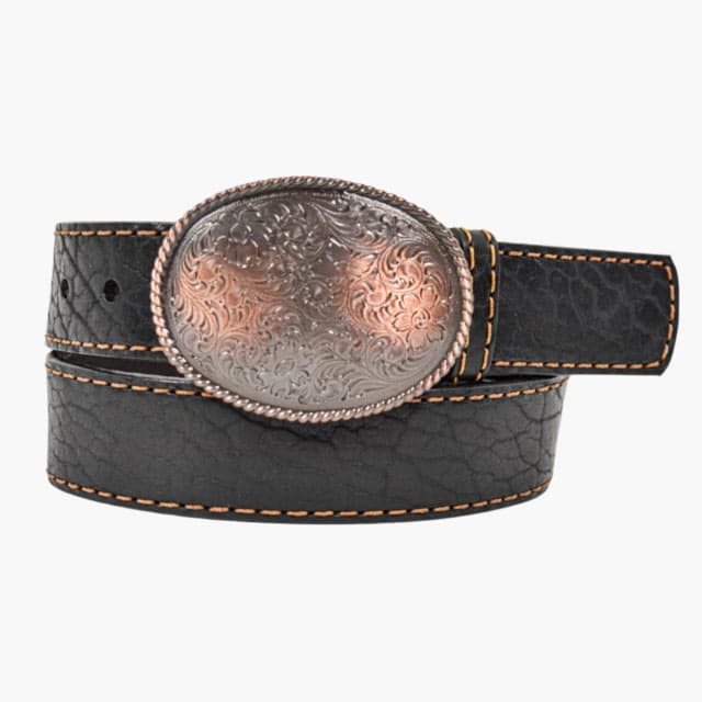 Lejon Tuscon Copper Leather Belt - Women's Black Large