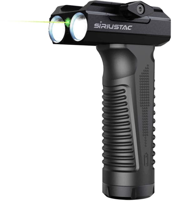 Lion Gears Compact Foregrip w/ 2000 Lumen Flashlight / Green Laser Combo Black