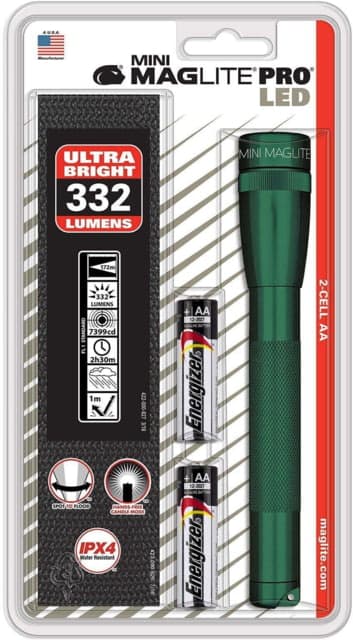 Maglite Sp2p Mini Maglite Pro Led Flashlight W/ Holster Green