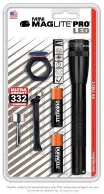 Maglite Mini Pro 2 Aa-Cell Led Flashlight Combo Pack Black