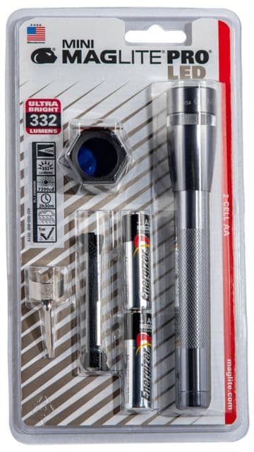 Maglite Mini Pro 2 Aa-Cell Led Flashlight Combo Pack Red/Blue/Clear - Sp2p09c