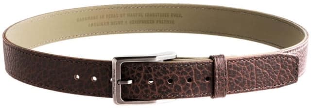 Magpul Industries Tejas El Cibolo Hide Gun Belt w/Buckle Closure 1.5in Wide 44 in Reinforced Polymer Brushed Antique Silver Buckle Chocolate