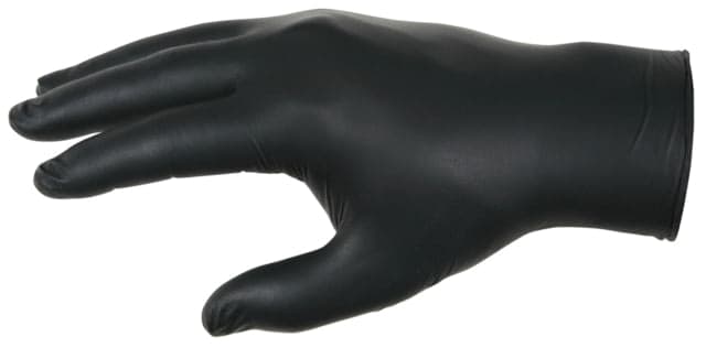 Mcr Safety Nitrishield Stealth Disposable Nitrile Gloves Powder Free Industrial Food Service Grade 9.5in Length 3 Mil Thickness Black X - Large