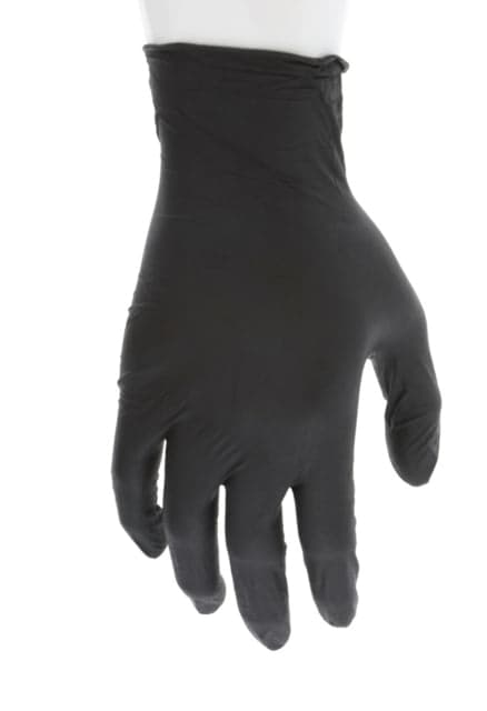 MCR Safety NitriShield Stealth Disposable Nitrile Gloves Powder Free Industrial Food Service Grade 9.5in Length 4 mil Thickness Black Medium Case 1000