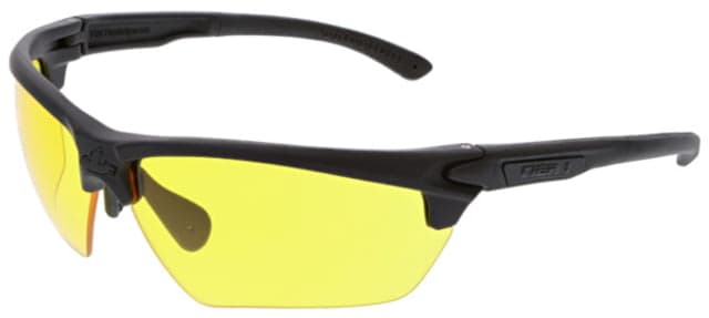 MCR Safety Tier1 T123 Tactical Gear Safety Glasses Matte Black Frame Amber MAX6 Superior Anti-Fog Lens One Size