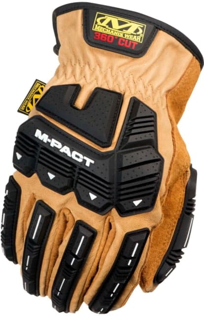 Mechanix Wear M-Pact Leather Driver Cut Resistant Gloves - Men's Tan Medium