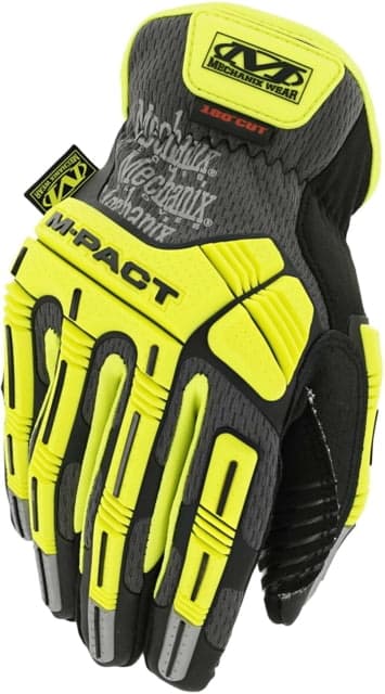 Mechanix Wear M-Pact Open Cuff E5 Cut Resistant Gloves - Men's Flourescent Yellow Large