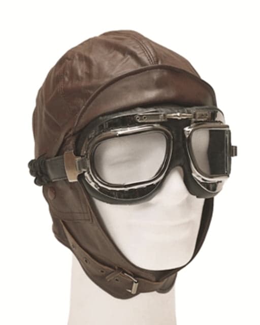 MIL-TEC Leather Aviation Helmet Brown 2XL