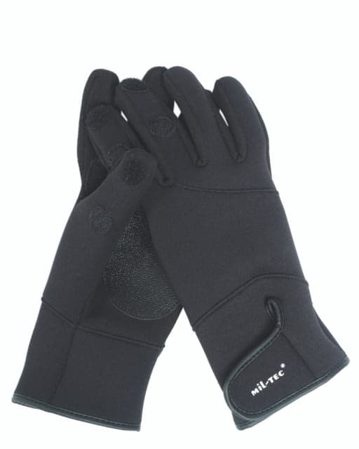 Mil-Tec Neoprene/Amaro Shooting Gloves - Men's Black Large