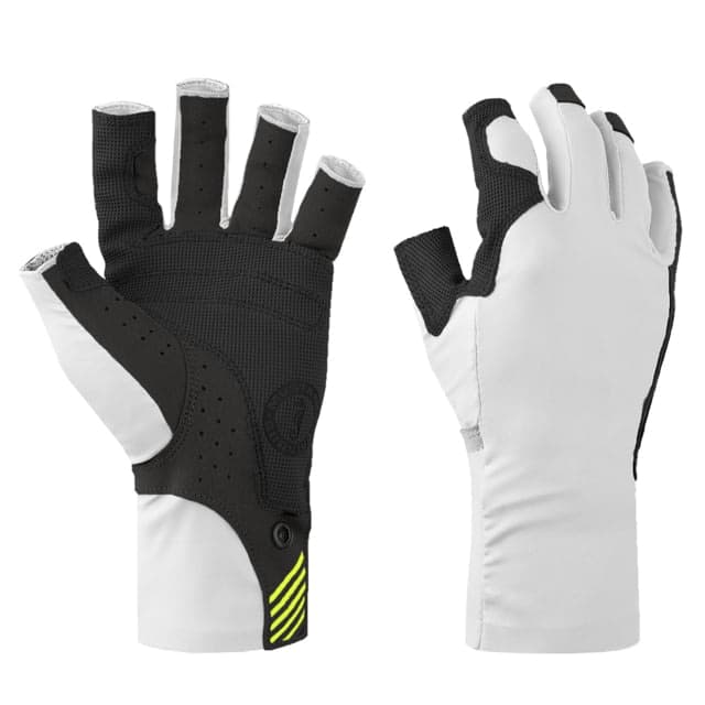 Mustang Survival Traction UV Open Finger Gloves - White & Black - Small Small
