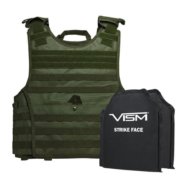 NcSTAR Expert Plate Carrier Vest w/Two 10x12in Rectangle Cut Soft Ballistic Panels Green 2XL