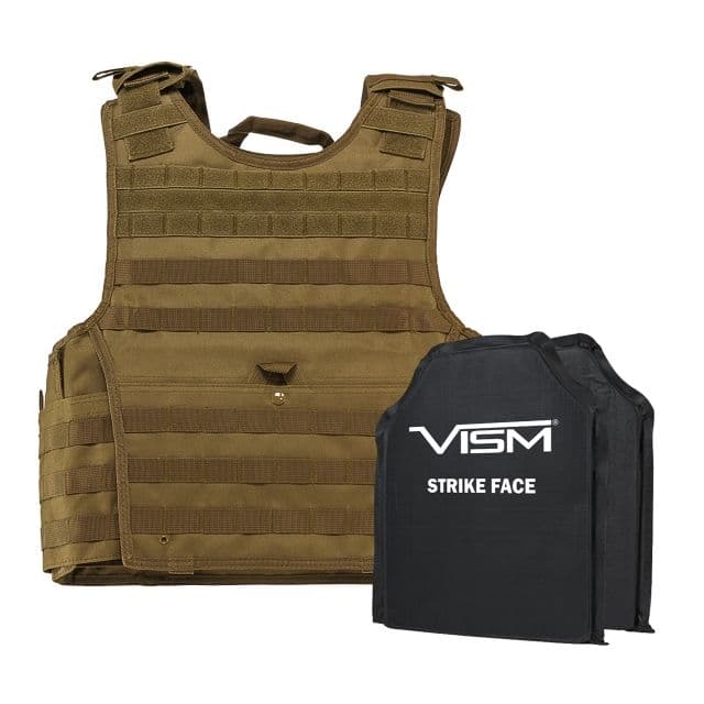 NcSTAR Expert Plate Carrier Vest w/Two 10x12in Rectangle Cut Soft Ballistic Panels Tan 2XL