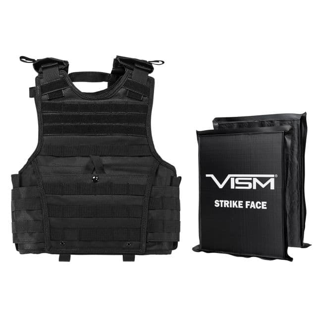 NcSTAR Expert Plate Carrier Vest w/Two 8x10in Rectangle Cut Soft Ballistic Panels Black Extra Small - Small
