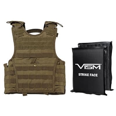 NcSTAR Expert Plate Carrier Vest w/Two 8x10in Rectangle Cut Soft Ballistic Panels Tan Extra Small - Small