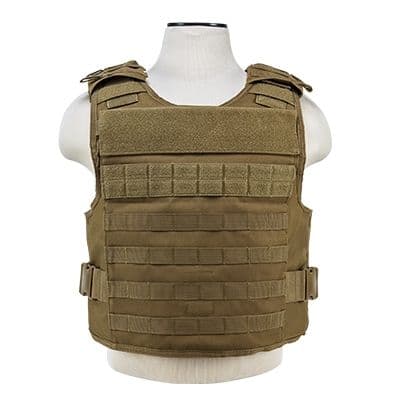 NcSTAR Vism Plate Carrier W/External Hard Armor Pockets Tan Medium - 2XL