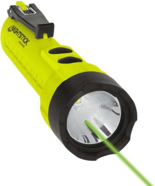 Nightstick Intrinsically Safe Led Flashlight W/Green Laser Aa Led White 210 Lumens Is Green/Black