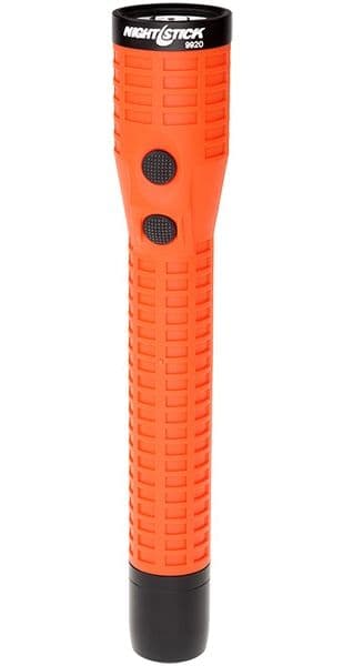 Nightstick Duty Size Dual-Light Rechargeable 650 Lumen Polymer Led Flashlight W/Tail Cap Magnet Ac/Dc Charger Battery Red