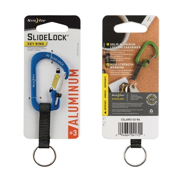 Nite Ize Slidelock Key Ring Aluminum Blue