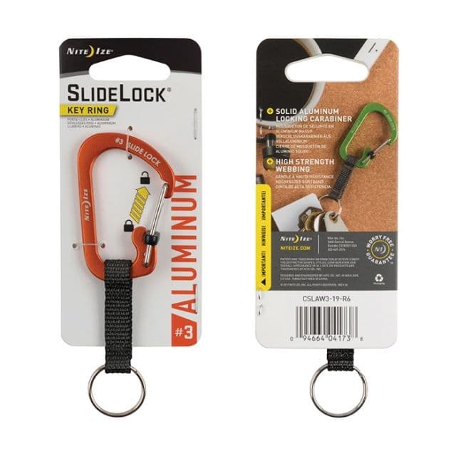 Nite Ize Slidelock Key Ring Aluminum Orange