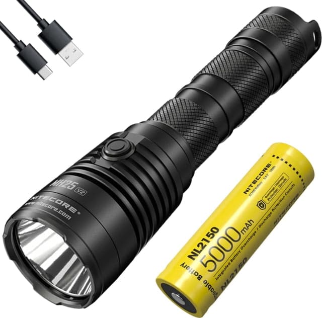 Nitecore Mh25 V2 High Performance White Usb-C Rechargeable Flashlight 21700 White 1300 Lumens Black 6952506407026