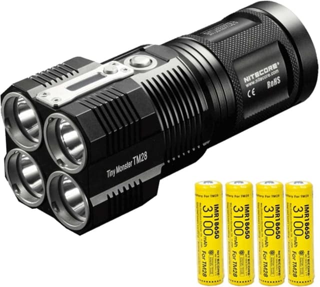 Nitecore TM28 CREE XHP35 HI Tiny Monster QuadRay Flashlight 18650 White 6000 Lumens Black 6952506402953