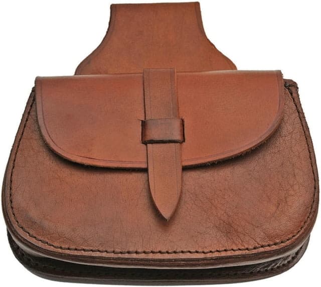 Pakistan Medieval Belt Bag 8.25in X 2in X 5.5in Belt Loop Leather Construction