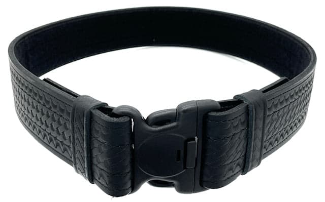 Perfect Fit 4 Stitch Duty Belt w/ Full Hook Lining & Cop Lock Buckle Basket Weave Black 3XL