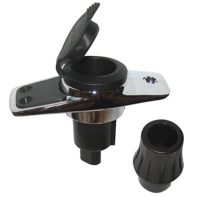 Perko Locking Collar Pole Light Mounting Base W/ Black Cover 2 Pin Chrome Plated