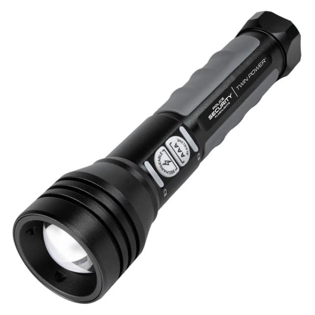 Police Security Flashlights Twin Power 600 Lumen Led Rechargeable Flashlight Black 37948